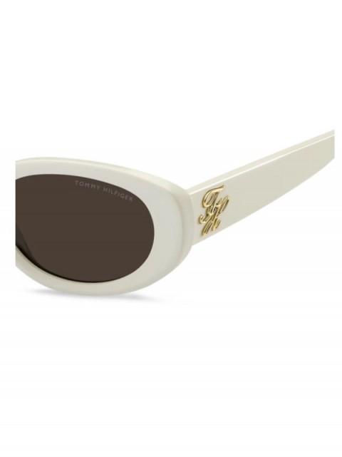 Tommy Hilfiger TH 2344/S/US SZJ 70 Kadın Güneş Gözlüğü – Ivory Eco Asetat Oval Çerçeve | Kahverengi Cam | UV400 Koruma