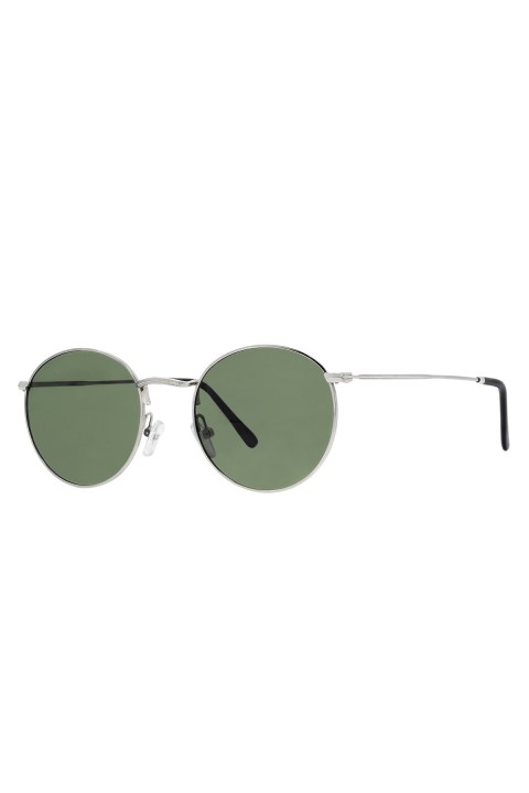 Sanches  Unisex Gümüş Polarize Yuvarlak Güneş Gözlüğü