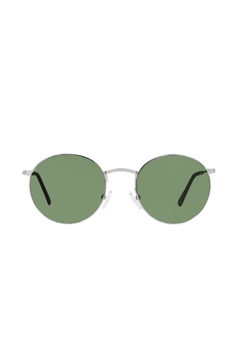 Sanches  Unisex Gümüş Polarize Yuvarlak Güneş Gözlüğü