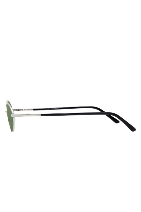 Sanches  Unisex Gümüş Yeşil Cam Polarize Oval Güneş Gözlüğü 6005