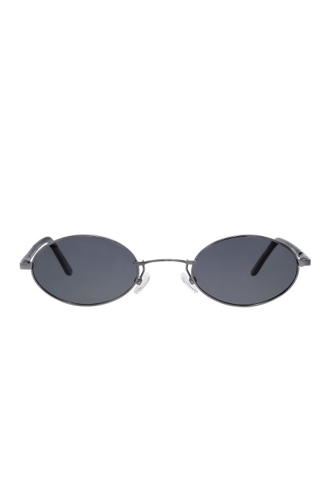 Unisex Koyu Gri Cam Polarize Oval Güneş Gözlüğü 6005