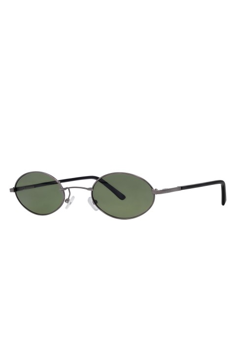 Sanches  Unisex Koyu Gri Yeşil Cam Polarize Oval Güneş Gözlüğü 6005