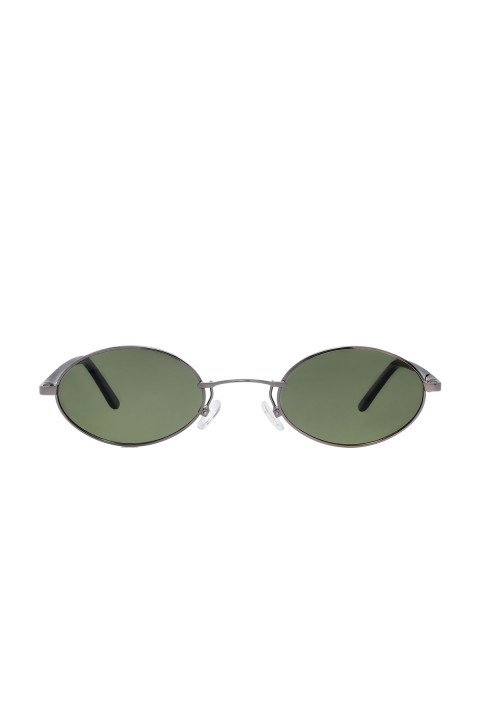Sanches  Unisex Koyu Gri Yeşil Cam Polarize Oval Güneş Gözlüğü 6005