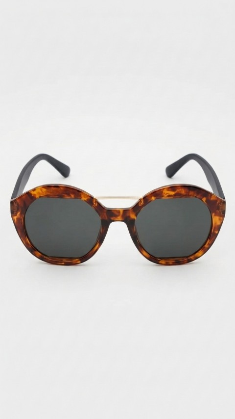 Vintage Leopar Yuvarlak Güneş Gözlüğü Tt003