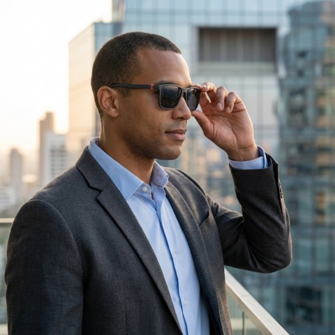 Yüksek Teknoloji Mat Siyah Kırmızı Detaylı Polarize Erkek Güneş Gözlüğü Nrssnl1027