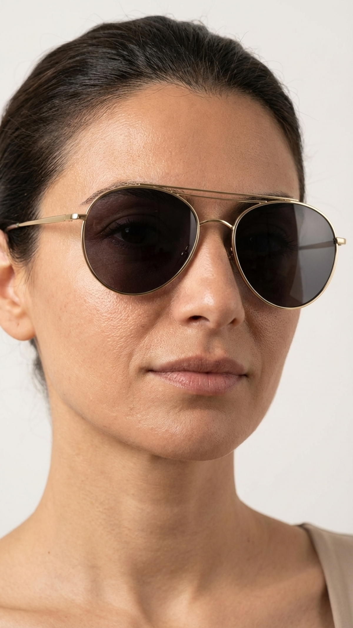 Sanches BEYOU Koleksiyonu Çift Köprülü Pilot Metal Güneş Gözlüğü Altın Çerçeve Siyah Cam UV400 55mm Sanches BEYOU Koleksiyonu Çift Köprülü Pilot Metal Güneş Gözlüğü Altın Çerçeve Siyah Cam UV400 55mm