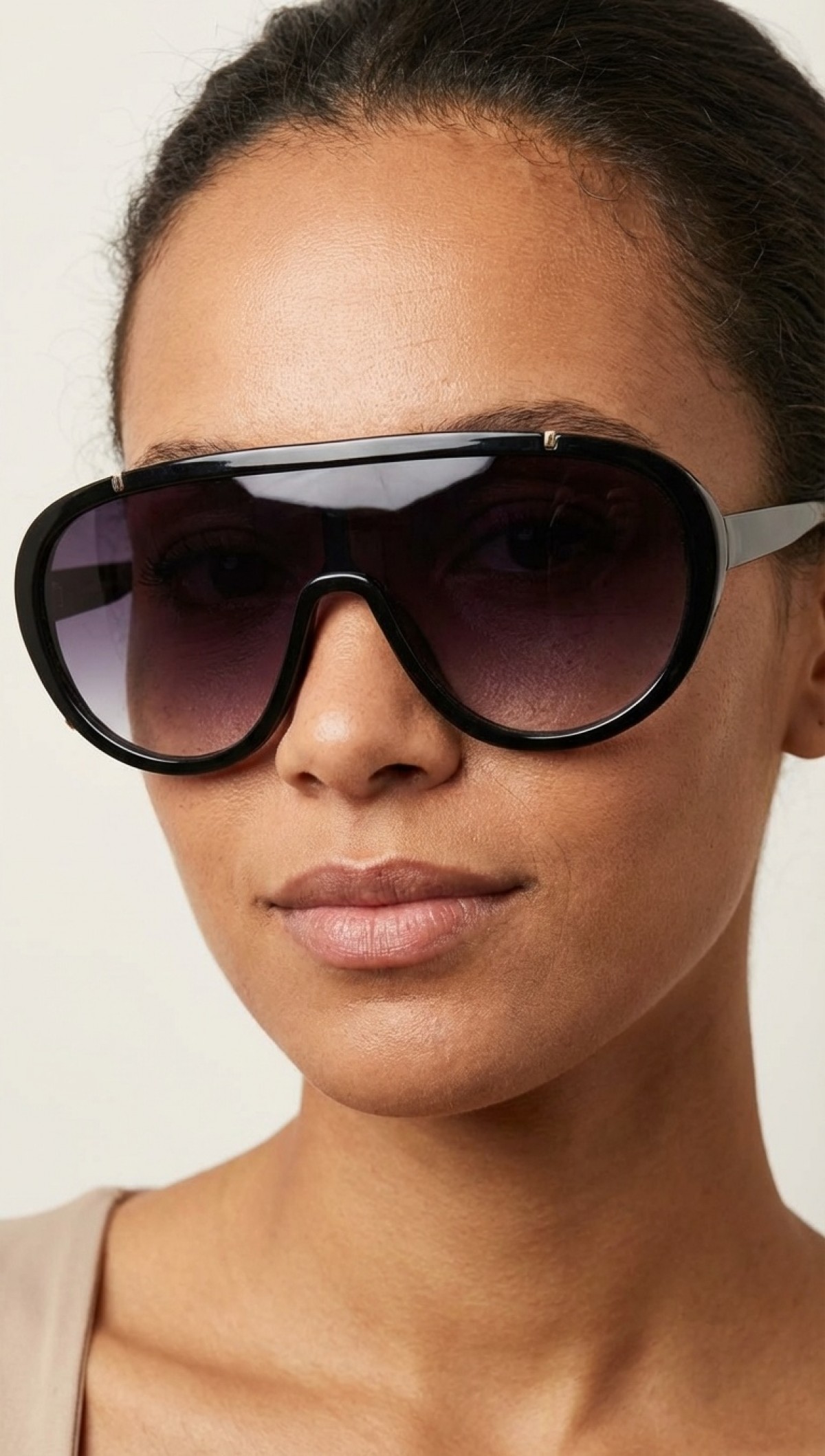 Sanches Maske Güneş Gözlüğü  2026 Yeni Sezon | 135 mm | Unisex | Trend Maske Tasarım Siyah