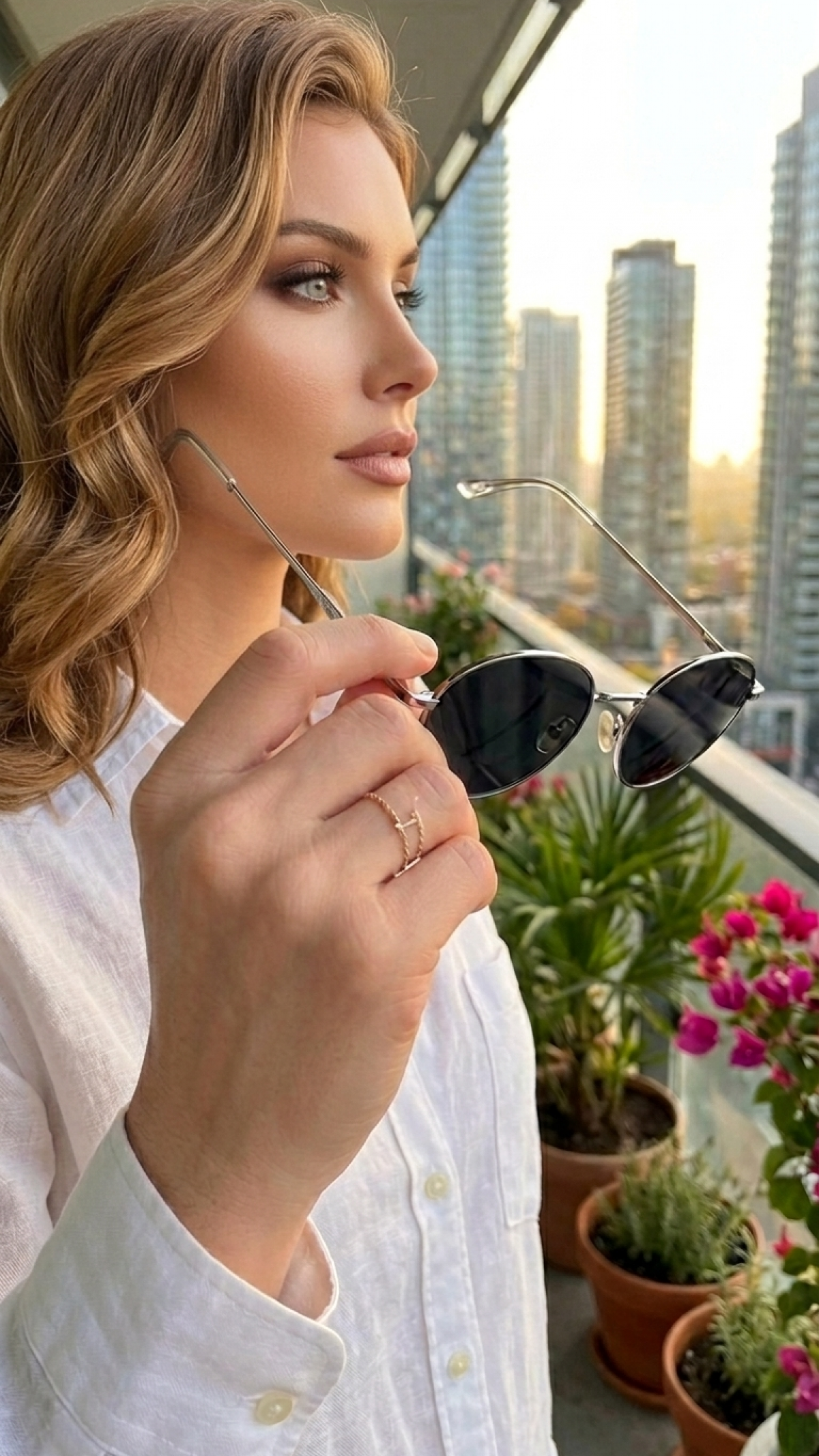 Sanches Titanyum Yuvarlak Güneş Gözlüğü Gümüş Çerçeve Füme Cam Sanches Titanyum Yuvarlak Güneş Gözlüğü Gümüş Çerçeve Füme Cam