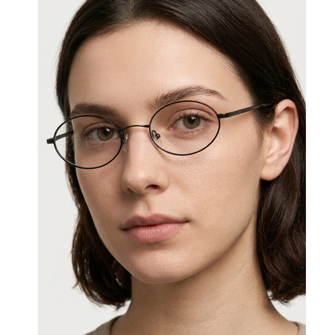 SANCHES Unisex Oval Aksesuar Gözlük – Siyah Metal Çerçeve SANCHES Unisex Oval Aksesuar Gözlük – Siyah Metal Çerçeve