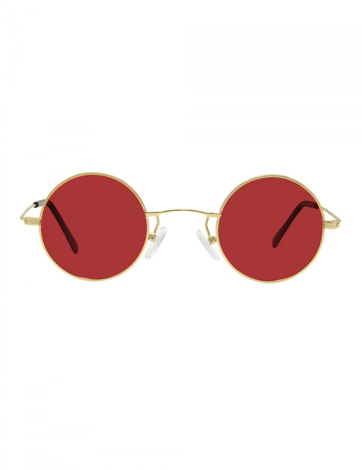 Sanches Vintage Yuvarlak Polarize Güneş Gözlüğü Altın Çerçeve Kırmızı Cam 42mm