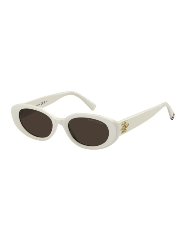 Tommy Hilfiger TH 2344/S/US SZJ 70 Kadın Güneş Gözlüğü – Ivory Eco Asetat Oval Çerçeve | Kahverengi Cam | UV400 Koruma