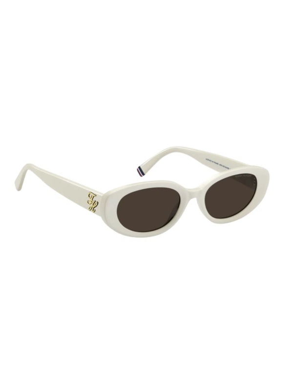 Tommy Hilfiger TH 2344/S/US SZJ 70 Kadın Güneş Gözlüğü – Ivory Eco Asetat Oval Çerçeve | Kahverengi Cam | UV400 Koruma