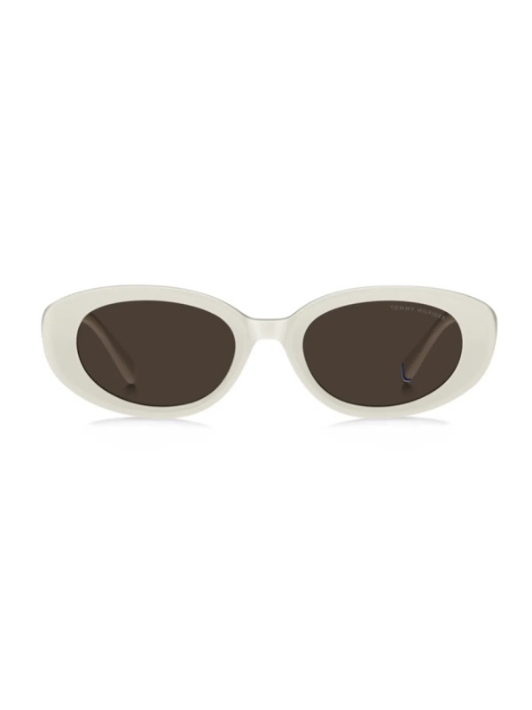 Tommy Hilfiger TH 2344/S/US SZJ 70 Kadın Güneş Gözlüğü – Ivory Eco Asetat Oval Çerçeve | Kahverengi Cam | UV400 Koruma