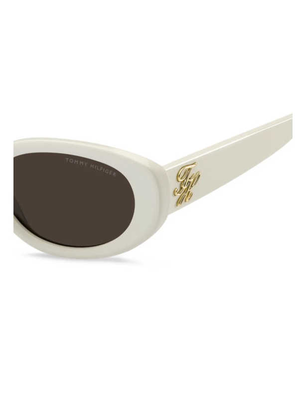 Tommy Hilfiger TH 2344/S/US SZJ 70 Kadın Güneş Gözlüğü – Ivory Eco Asetat Oval Çerçeve | Kahverengi Cam | UV400 Koruma