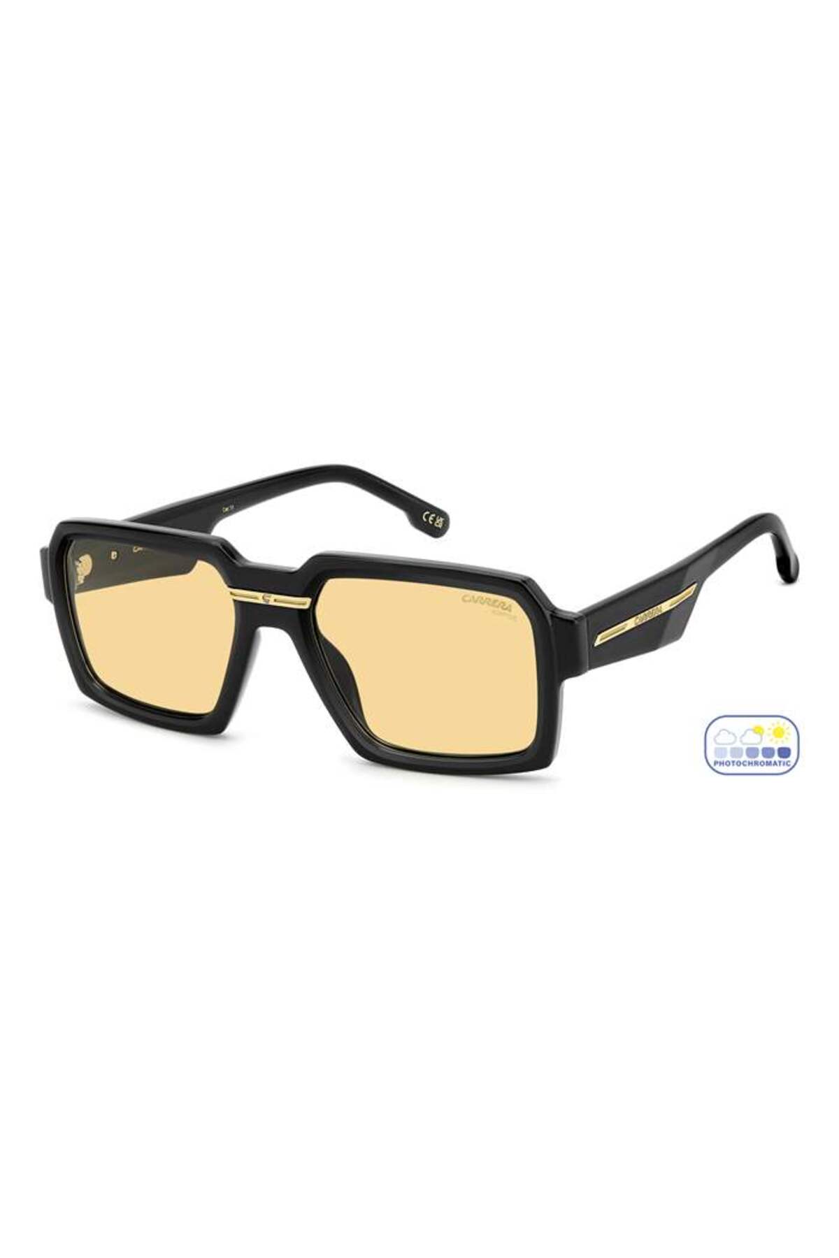 Unisex Plastik Güneş Gözlüğü Vıctory C 15/s Siyah çerçeve Sarı Uv 400 Cam
